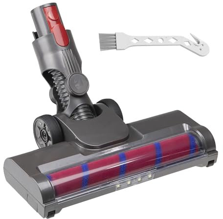 Wingsflying Motorhead Hardwood Floor Attachment for Dyson V7 V8 V10 V11 V15 Vacuum Cleaners with Soft Roller Brush Head & LED Light