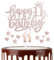 mciskin Girls 11th Happy Birthday Candles Cake Toppers, Number 11 Candle for Cake, Rose Gold Candles for Women Birthday Decorations, Heart Star Cake Toppers for 11th Birthday Party Wedding Anniversary