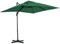 Outsunny Sombrilla de Jardín de Aluminio 245x245x248 cm Parasol Excéntrico con Manivela Giratorio 360° Inclinación de 5 Niveles Tela Desmontable Verde