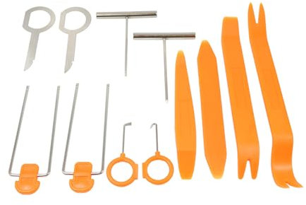 JNNJ 12 Stück Werkzeuge Zum Entfernen Von Autoverkleidungen, Auto Tür Audio Panel Trim Removal Set, Auto-Polster-Reparatursatz/Verschluss-Entferner/Aufreißwerkzeuge