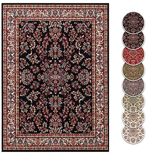 Teppich Boss - Design Kurzflor Orient Teppich Zabul orientalisch Perser Look, Farbe:schwarz, Größe:160x220 cm