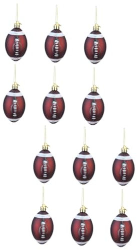 Zerodeko 12stücke Rugby Weihnachtskugeln Kunststoff Festliche Hängekugeln Für Weihnachtsbaum Dekoration Von Zuhause Und Feiern