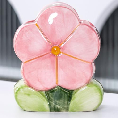 Busnos Stiftehalter Blume Zimmer Deko Cute Stiftehalter Boho Style Aesthetic Stiftehalter Kawaii Stifteköcher Rosa Pen Holder Pinselhalter Stifte Organizer Schreibtisch Zubehör Geschenk für Frauen