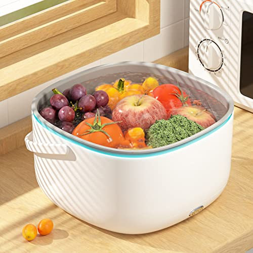 Lavadora de Frutas y Verduras, Limpieza de 360 grados, Dispositivo Limpiador Automático de Frutas y Verduras, Inicio con un Botón, Gran Capacidad para Uso Doméstico