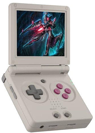 RG35XXSP Flip Handheld Game Console 3.5 inch IPS Clamshell Video Gaming Console Linux System with 128G TF Card Online Play pre-Install Games(Gray)