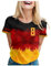 Deutschland Trikot Em 2024 Fanartikel Deutschland Shirt Damen :Frau Fussball Em 2024 Rundhals Sommershirt Kurzarmshirt Fitness Sportshirt Gym Slim-Fit Oberteile Sport Bekleidung