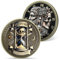 AtSKnSK Memento Mori Münze Blumenuhr Totenkopf Herausforderungs Münze Sanduhr Medaillon Chip stoische Geschenke Erinnerungsstück für Damen und Männer