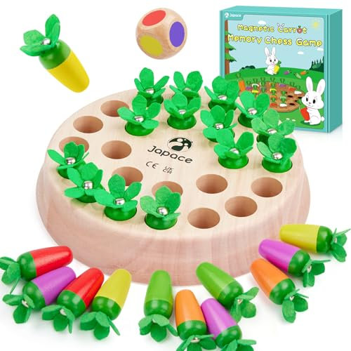 Memory Spiele ab 3 4 5 Jahren, Karotten Gedächtnis Schach Lernspielzeug, Montessori Spielzeug ab 4 Jahre Kinderspiele, Familie Brettspiel ab 4 Jahre Gesellschaftsspiele Kinder Training Konzentration