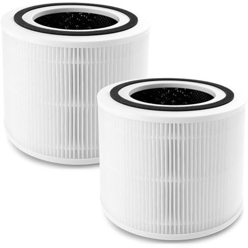 2 Pack Core 300 Replacement Filter for LEVOIT Core 300, Core 300S/300-P and Core P350 Air Purifier, High-Efficiency 3-in-1 True H13 HEPA Activated Carbon Filter Core 300-RF (White)