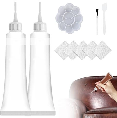 heepqy Leder Reparatur Set, 2024 Neu Lederreparatur Creme, Fortschrittliches Lederreparaturgel, Flüssigleder für Autositze, Sofas, Lederbekleidung, Ledertaschen, Reparatur und Renovierung (Weiß)