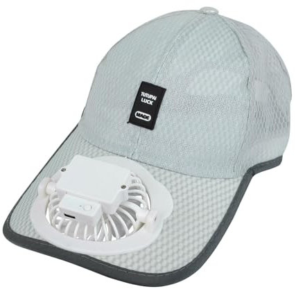 Generisch Mini Cake Baking Mould Round Cap Fan Baseball USB Breathable Cap Cooling Hat Shade Charging Hat Sun Protection Baseball Caps Cap Collection, Light grey, One Size