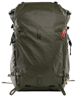 PGYTECH, OnePro Focux Outdoor Kamerarucksack mit großem Fassungsvermögen, volle Öffnung, Zugriff von oben, seitlicher Zugang, Lüftergrün, 35 Liter