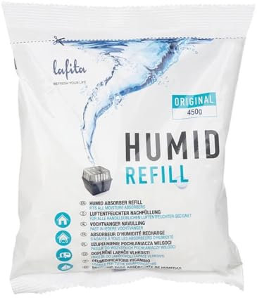 vidaxl moisture absorber refills - 12 pcs, 450g calcium chloride packs for dampness control in home, garage, caravan, and more