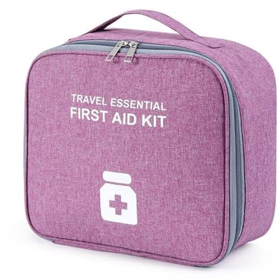 QIUPFGUT Botiquín de Primeros Auxilios Portátil, Bolsa Médica de Emergencia para Viajes con Set Médico (Morado)