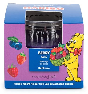 HARIBO™ Duftkerze 85g, HxD: 6,5 x 8 cm, Kerze im Glas, Paraffinwachs, Geschenkidee, im Geschenkkarton, Farbwahl