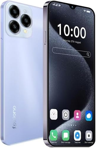 FOXIONO Telefono cellulare, smartphone Android sbloccato, schermo 8 core 6.52 HD + 90Hz, 8(4 + 4) + 128GB / 1TB TF, 4G doppia scheda sbloccato cellulare Telefono Android (Violetta)