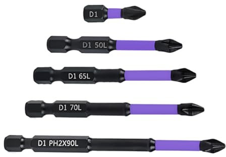 Punta per trapano magnetica, set di 5 punte per cacciavite magnetico, per elettricisti, mobili e automobili