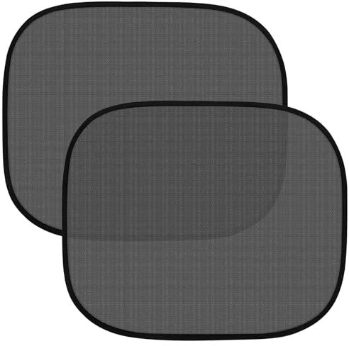 2 Pcs Car Window Shades, Self-Adhesive Rear Both Sides Windows Shade, Mesh Fabric Car Window Cover Protect from UV Rays, Black Design Seat Sun Protection for Most of Cars(50 * 39cm)