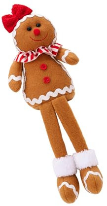 MHADBKH Figura de hombre de jengibre de Navidad con pierna colgante, decoración de ventana para festivales, decoración elegante de temporada de vacaciones