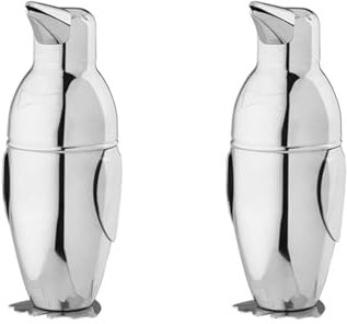 Wzxksoac 2X Cocktail Shaker, Penguin Steel Bar Bartender Drink Mixer Shaker Pot, Wine Bottle, Cocktail Making Accessories