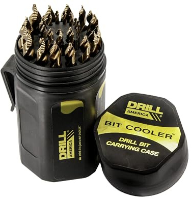 Drill America Stepped Point Cobalt Drill Bit 25 Piece Set in Plastic Case (1.00mm - 13.0mm x .50mm)