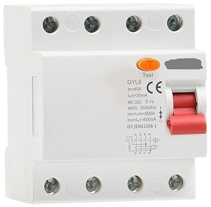 Interrupteur Disjoncteur Miniature Disjoncteur Différentiel Électromagnétique Triphasé + N GYL8, Interrupteur De Sécurité 4P 25 A 40 63(4P 25A,100mA)