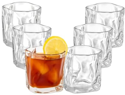 BAVARY Trinkgläser Set 6 Stück 150 ml – Wave Design Klarglas – Wassergläser, Whiskygläser & Kaffeegläser – hitzebeständig & spülmaschinenfest – ideal für Latte Macchiato, Eistee, Cocktails & Matcha