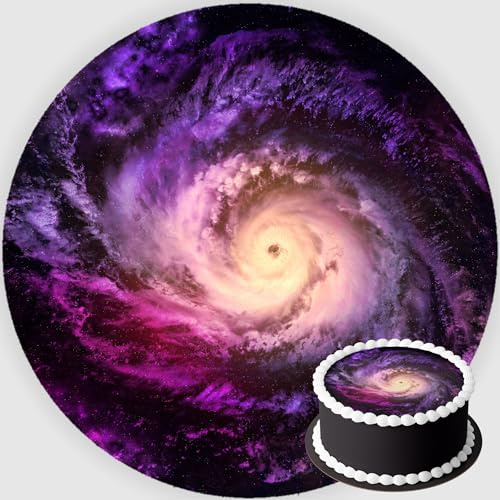 CGD Essbare Tortenaufleger aus Fondant oder Esspapier – Dekorative Kuchendeko für Geburtstag, Party & besondere Anlässe - Galaxie L2 (Esspapier)