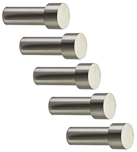 5 Stück SOTECH Garderobenhaken TUULA aus Edelstahl massiv inkl. Montagematerial 50 mm Gesamtlänge Wandhaken Handtuchhalter