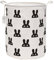Sea Team 19.7 Inch Large Sized Waterproof Coating Ramie Cotton Fabric Folding Laundry Hamper Bucket Cylindric Burlap Canvas Storage Basket with Stylish Black Bunny Design