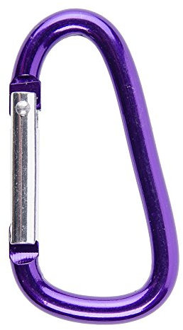 Karteo Karabinerhaken lila [1 Stück] Schlüsselanhänger aus Metall für Gürtelschnalle Hosenbund Schlüsselbund als Ausweishalter Schlüssel