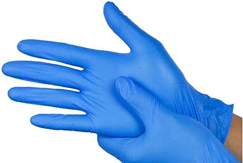 100 Pack Box Vinyl Disposable Gloves MEDIUM BLUE NON POWDERED [ POWDER FREE VINYL GLOVES ] by REAL ACCESSORIES® Multipurpose Gloves