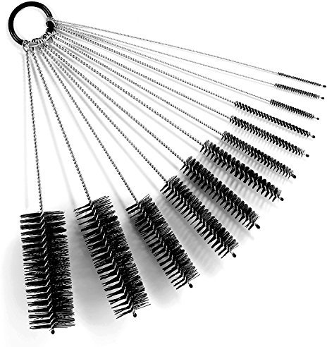 Juego de cepillos de Nailon para Limpiar Botellas de Nailon de 9,8 Pulgadas, 12 Unidades, Varios Paquetes para Gafas, pajitas para Beber