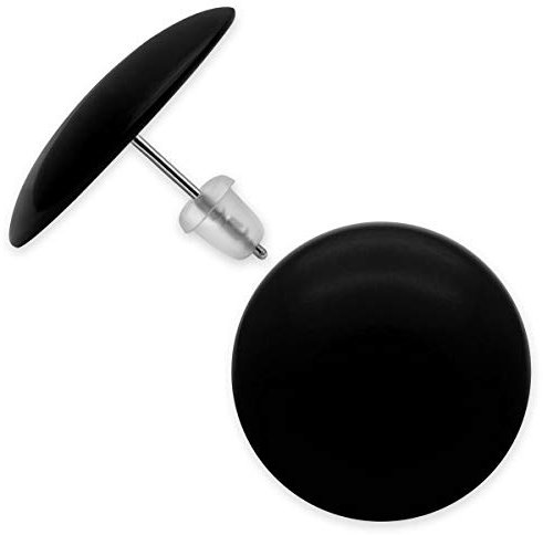 Soul-Cats Ein Paar süße Ohrstecker mit Pin aus Edelstahl, Farbe: Schwarz