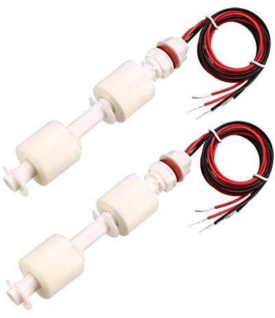 sourcing map PP Flotador Interruptor para Agua Bomba Tanque Líquido Agua Nivel Sensor M10 115mm Longitud 2 Piezas