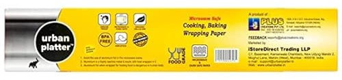 urban platter Papier sulfurisé bio pour four à micro-ondes pour cuisson et cuisine de qualité alimentaire (28 cm x 20 mètres)