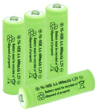 GSUIVEER Ni-Mh AA 600mAh 1.2V Rechargeable Battery for Outdoor Solar Lights Garden Lamp(4 Pack)