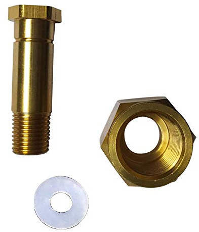 CO2 Tank CGA-320 Nut Regulator - Carbon Dioxide Bottle Threaded Receiving Washer and Nipple Screw 1/4 NPT Adapter Accessory