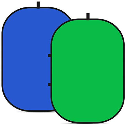 NEEWER Toiles de Fond Chromakey, Écran Vert et Écran Bleu Double Face, Fond Pliable et Réversible 2 en 1 pour Photographie, Jeux et Streaming en Direct, 5'×6.6'/1.5m×2m (Vert/Bleu)