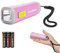 EverBrite Mini LED Taschenlampe mit Kordel bunt klein rosa lila, 1W mit 3 AAA Batterien, für Geburtstagsgeschenk