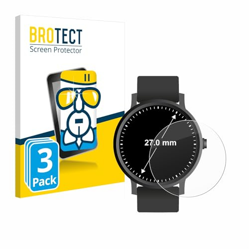 BROTECT Schutzglas für | Armbanduhren (Kreisrund, ø: 27 mm) 3 Stück Transparenter Displayschutz Made in Germany Schutzfolie Panzer Folie Glas 9H