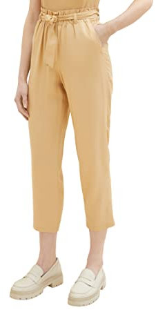 TOM TAILOR Denim Damen Relaxed Tapered Hose mit Bindegürtel