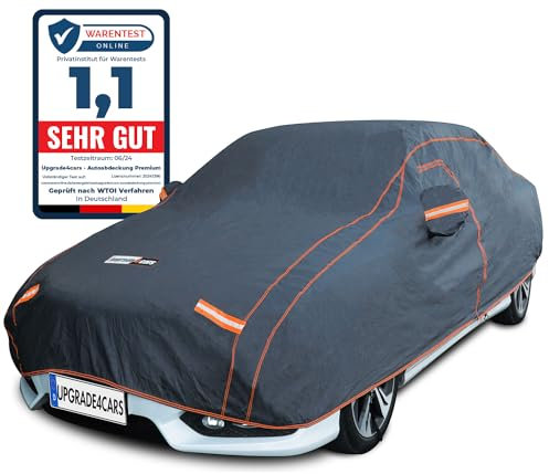 Upgrade4cars Autoabdeckung Outdoor Vollgarage atmungsaktiv & wasserdicht | Auto Abdeckplane Komplett für alle Jahreszeiten | Autoplane Universal | SUV Größe: L 483 * 196 * 145 cm