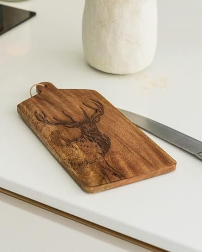 Marco Paul Stag Wooden Chopping Boards for Kitchen Cheese Board for Serving Platter Kitchen Serving Tray for Cheese Crackers Meat Snacks Charcuterie Boards Wood Cutting Board Christmas Gifts