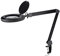 Lumeno dimmbare LED Lupenleuchte 8515SW mit großer 152 mm Echtglaslinse, einstellbare Helligkeitsstufen, geeignet als Arbeitsleuchte, Lupenlampe, Lesehilfe, 5 Dioptrien Schwarz