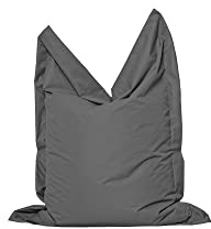 Momiralland Rechteckig Sitzsack - Indoor & Outdoor - 2 in 1 Funktion - für Relax- Momente – Riesen Sitzkissen für Kinder und Erwachsene – EPS Perlen Füllung (Anthrazit, Indoor & Outdoor 120 x 140 cm)