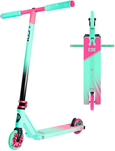 CORE Stunt-Scooter Trick Tret Roller 110mm Rollen I ABEC 9 I für Anfänger & Profi I Ab 5 Jahren I 78cm-95cm Höhe I + Fantic26 Sticker (Park CD1 H=78cm Petrol/Pink)