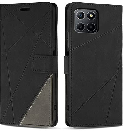 SONWO Cover per Honor X8 5G Custodia, Flip Caso in PU Pelle Case Cover Premium Portafoglio Custodia per Honor X8 5G, Supporto Stand, Slot per Schede, Nero
