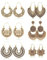 Morfetto 6 Paar Vintage böhmische Tropfen baumeln Ohrringe Boho National Style Hohles Blütenblatt Herzförmige Perlen Statement Ohrringe für Frauen Mädchen Hypoallergener Goldschmuck Gold