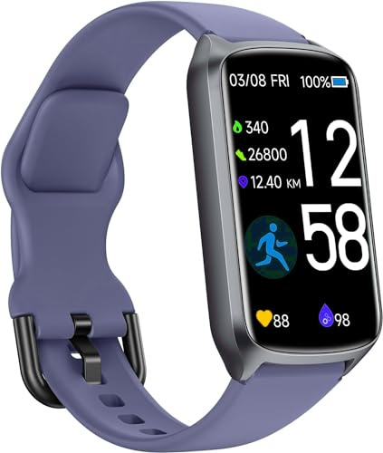 Amzhero Health Fitness Tracker with 24/7 Heart Rate, Blood Oxygen, Blood Pressure, Sleep Tracker, 5ATM Waterproof Activity Trackers with Step Tracker, Pedometer (S & L Bands Included)